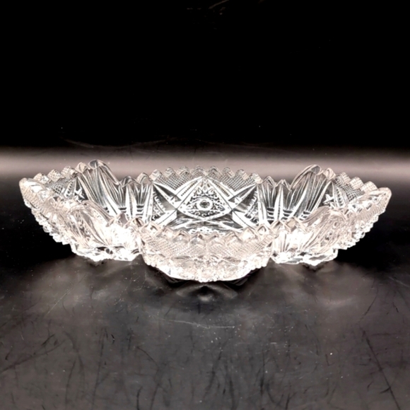 Vintage EAPG Imperial Glass Nucut Pattern #564 Oblong Pressed Glass Relish Dish - Picture 10 of 14